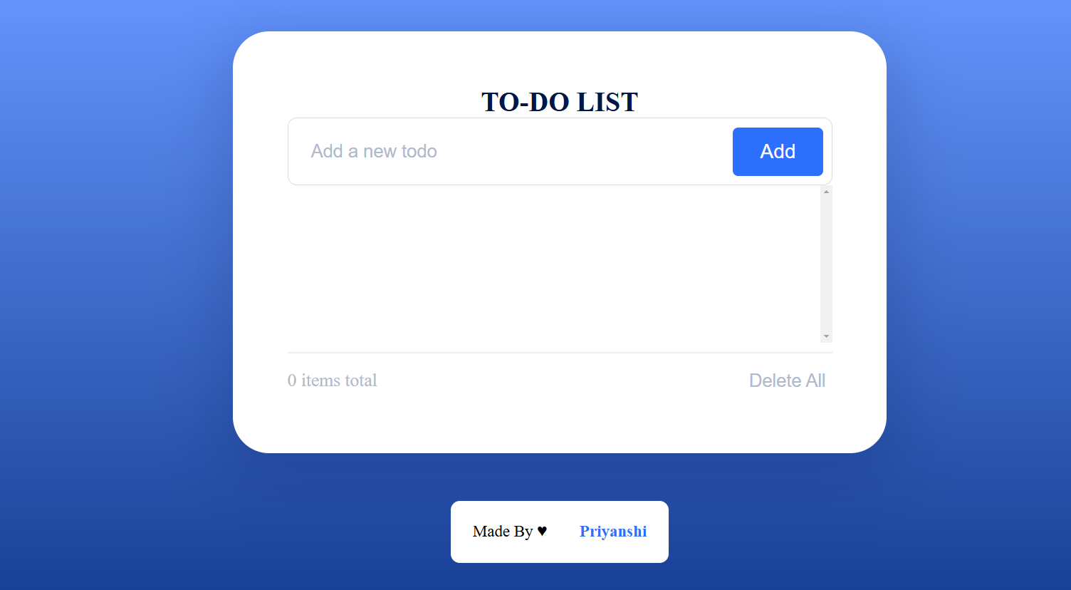 Todo Web Application