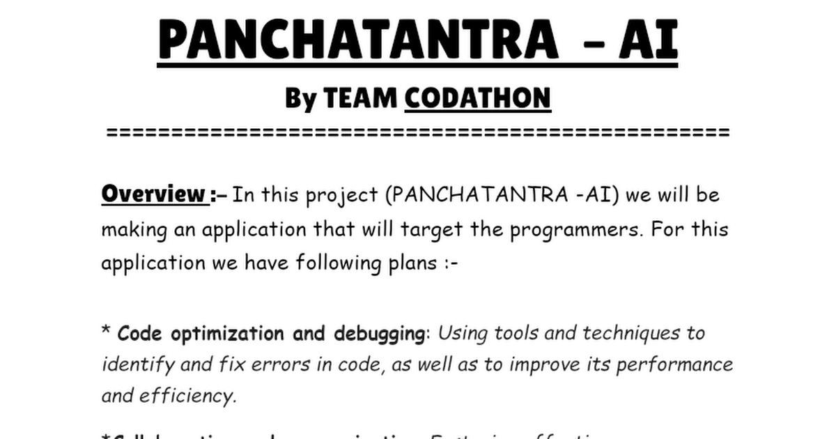 PANCHATANTRA  – AI