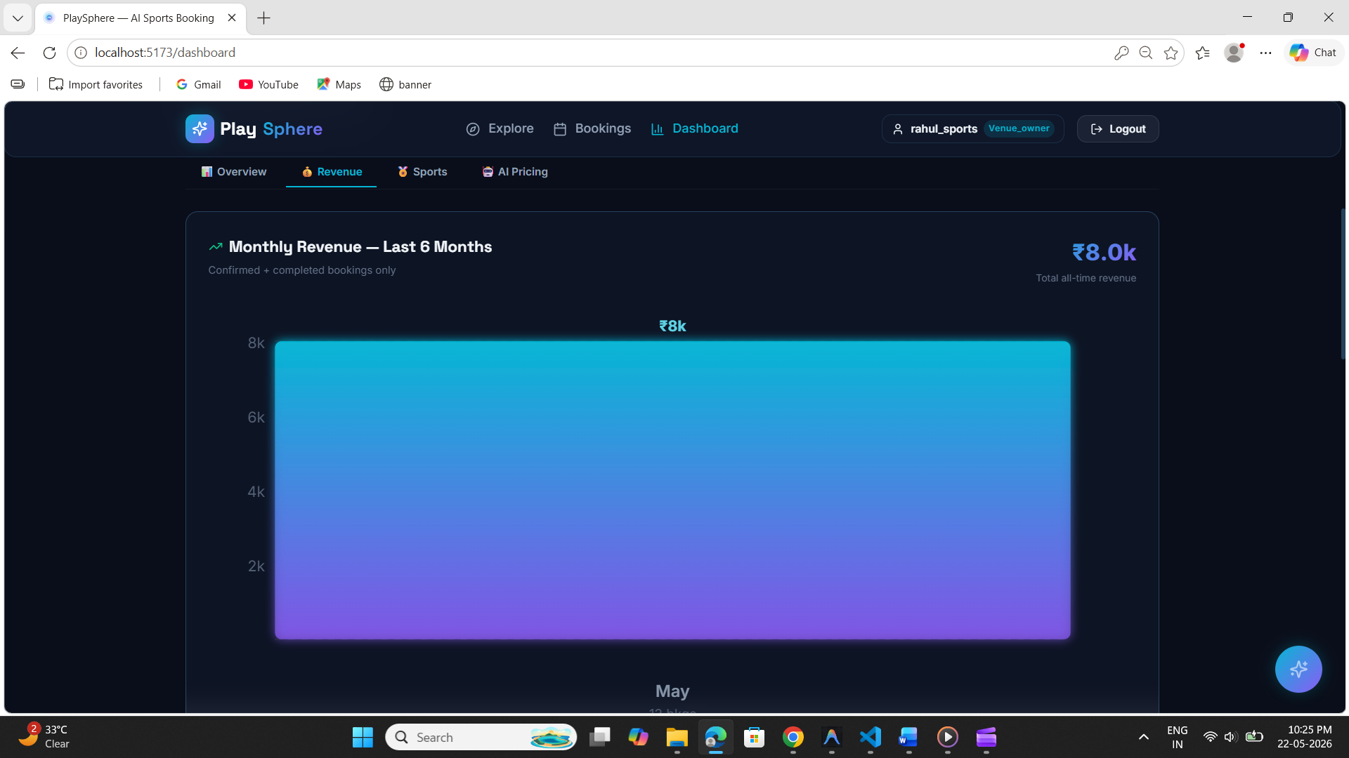 PlaySphere – Full Stack Sports Venue Booking Platform | AI-Powered Web App (MERN Project)