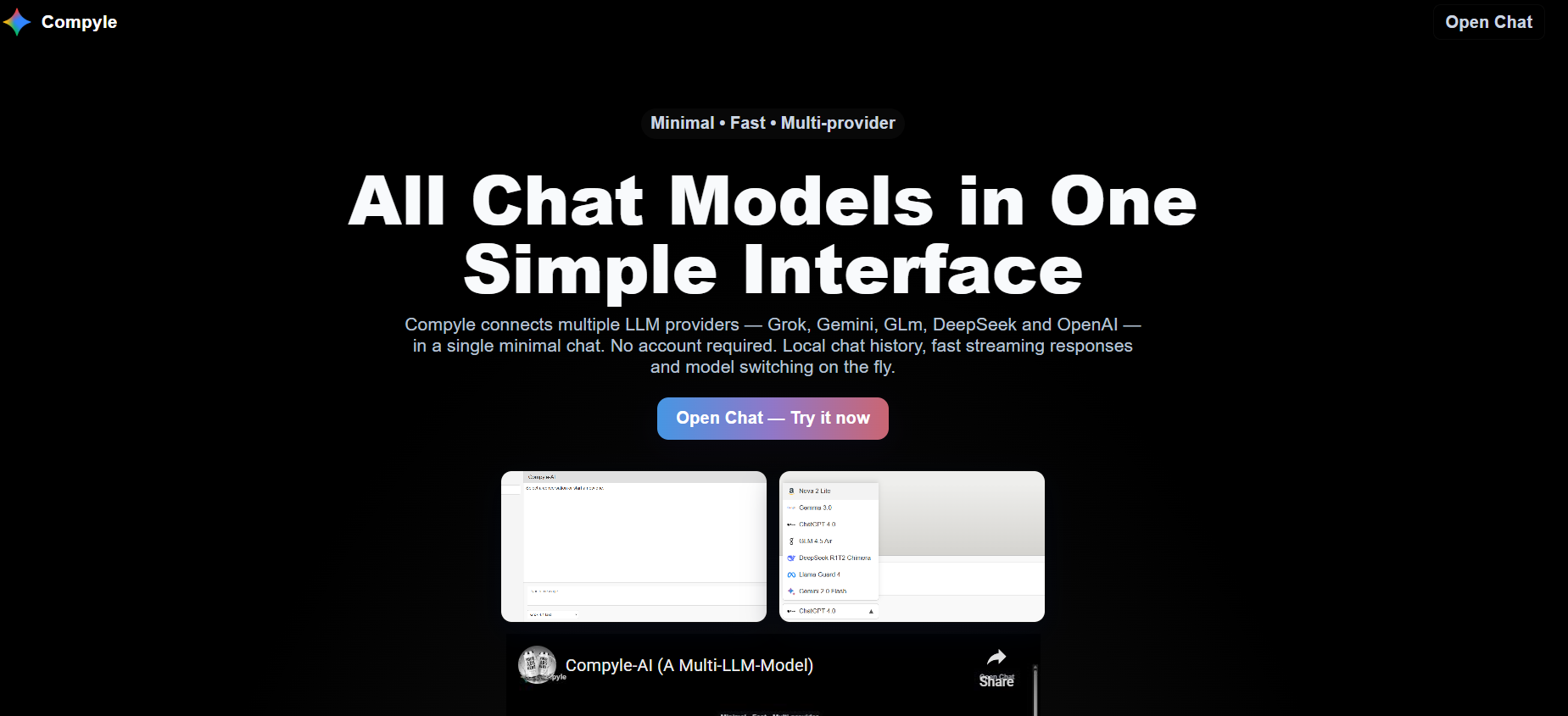 Compyle AI - Multi LLM Chat Web App Compyle AI - Multi LLM Chat Web App