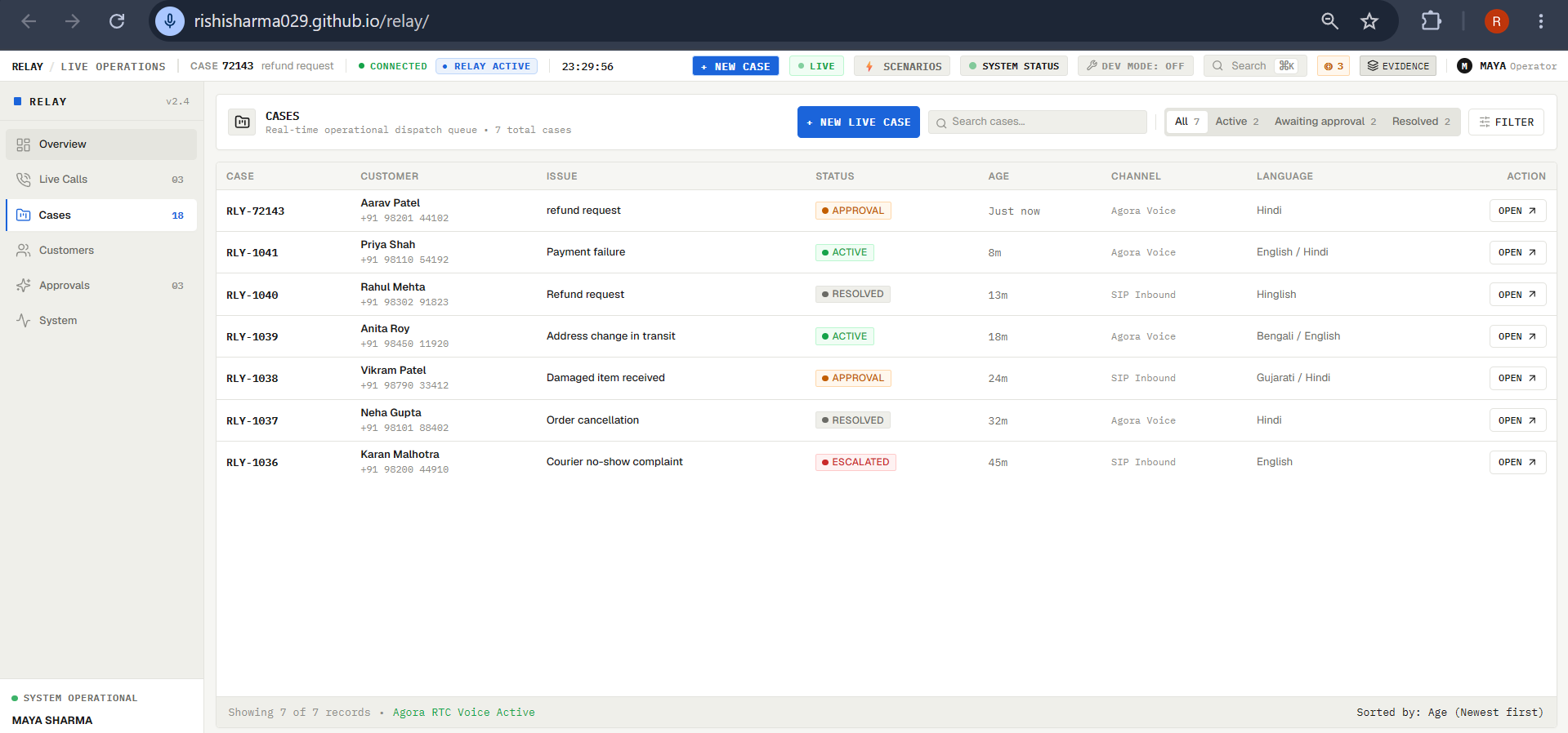 RELAY — AI Voice Operations Agent RELAY — AI Voice Operations Agent