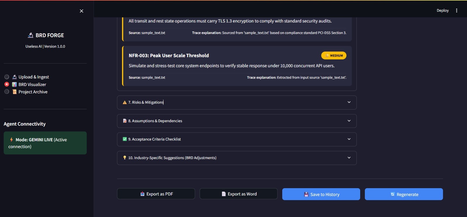 BRD Forge : Intelligent Multi-Modal Requirements Generation Agent