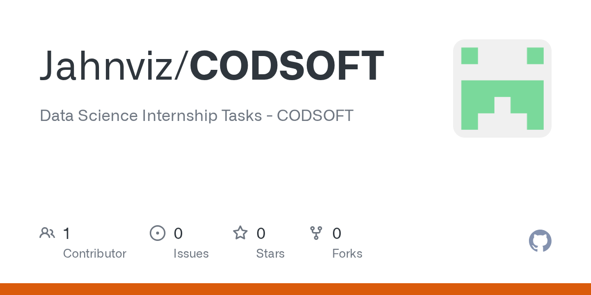 GitHub - Jahnviz/CODSOFT: Data Science Internship Tasks - CODSOFT