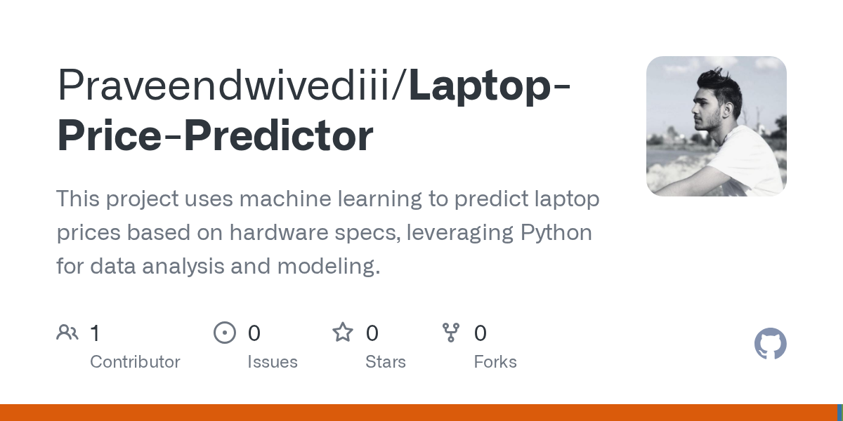GitHub - Praveendwivediii/Laptop-Price-Predictor: This project uses machine learning to predict laptop prices based on hardware specs, leveraging Python for data analysis and modeling.