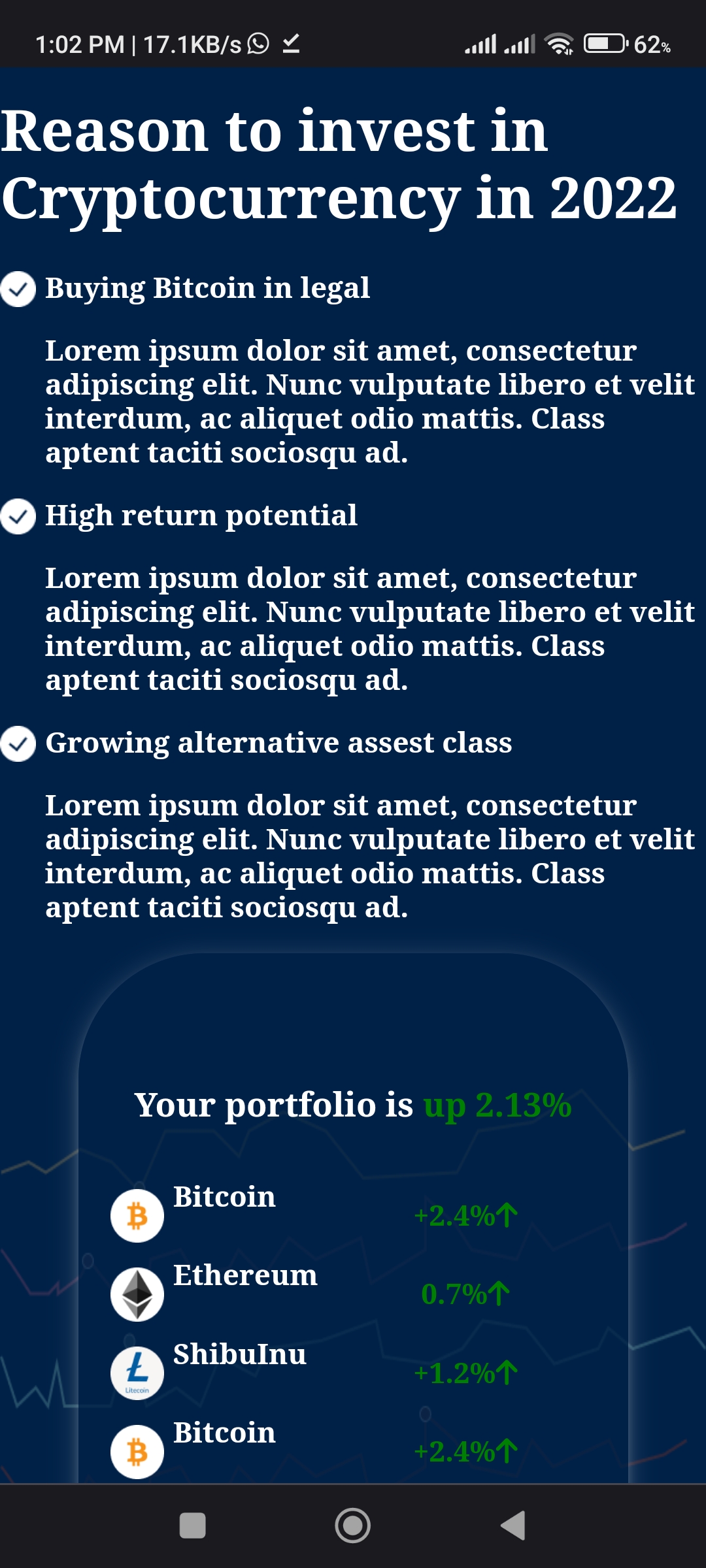 Crypto info(landing page) 