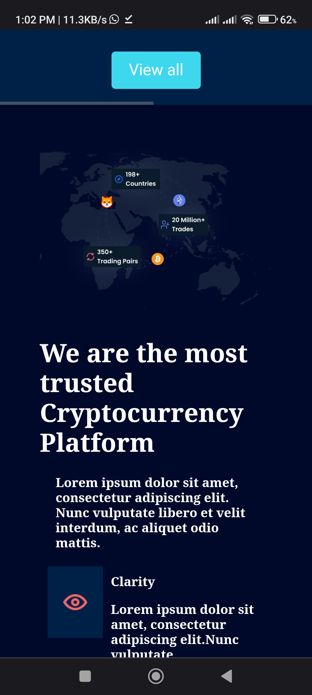 Crypto info(landing page) 