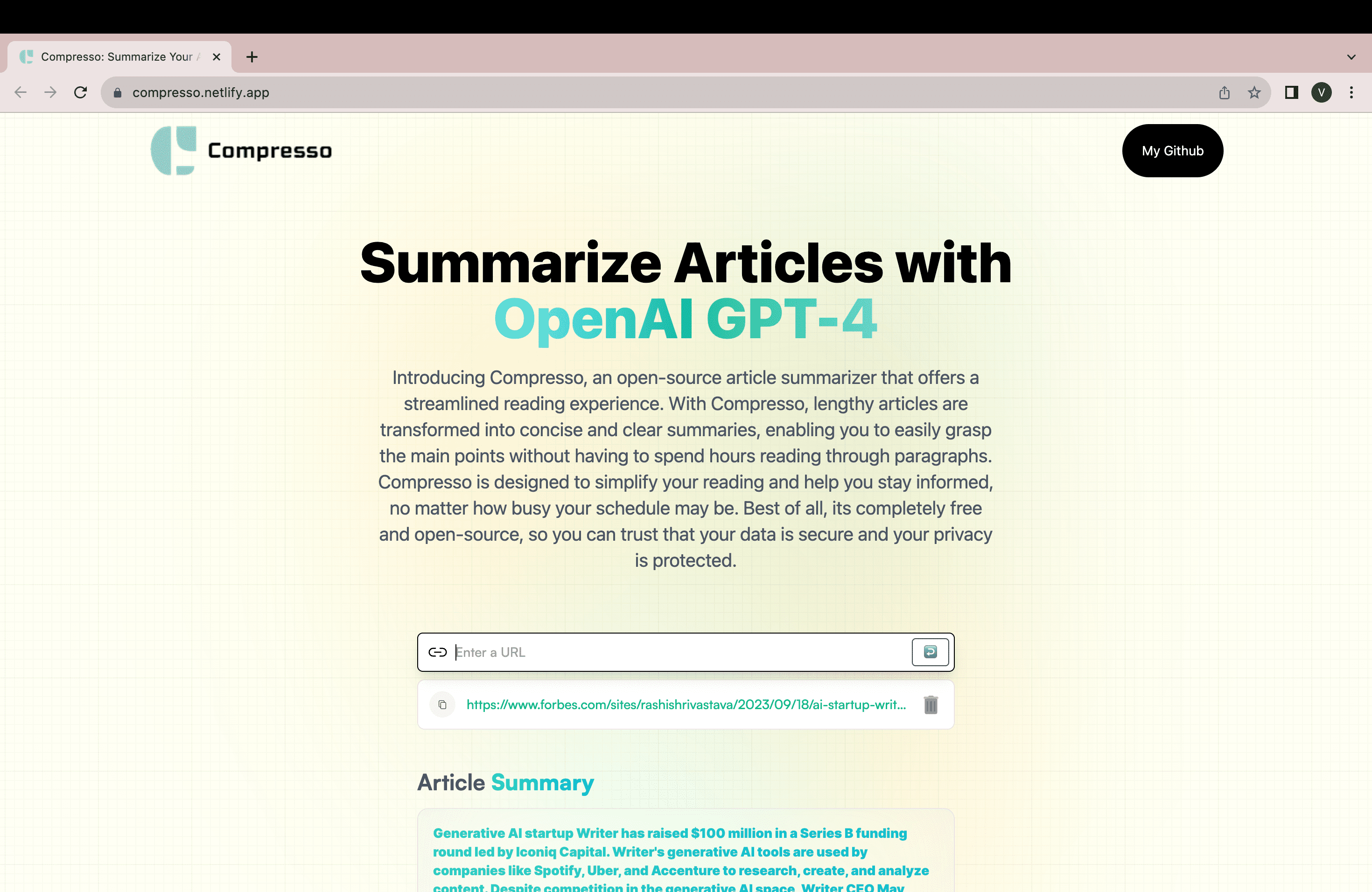 Compresso: Article Summarizer App