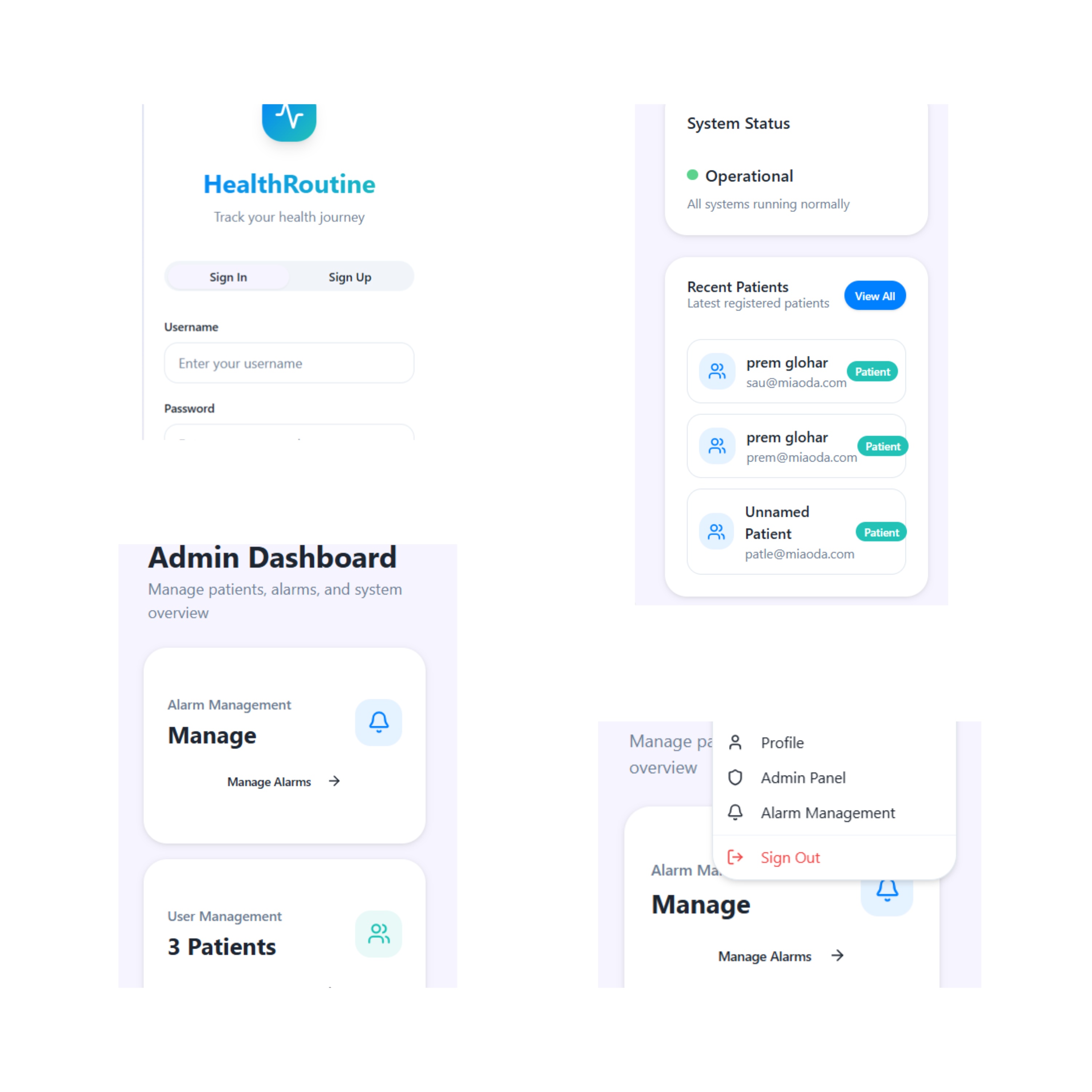A real-time medication adherence app with persistent alarms, health tracking, and caregiver escalate