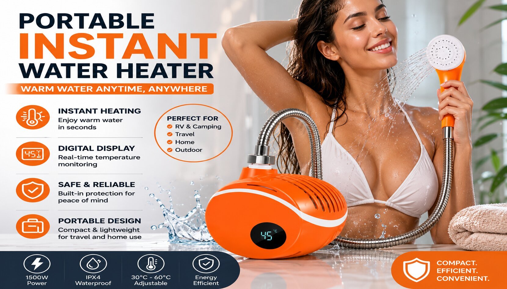 AquaTrail Portable Outdoor Shower 2026