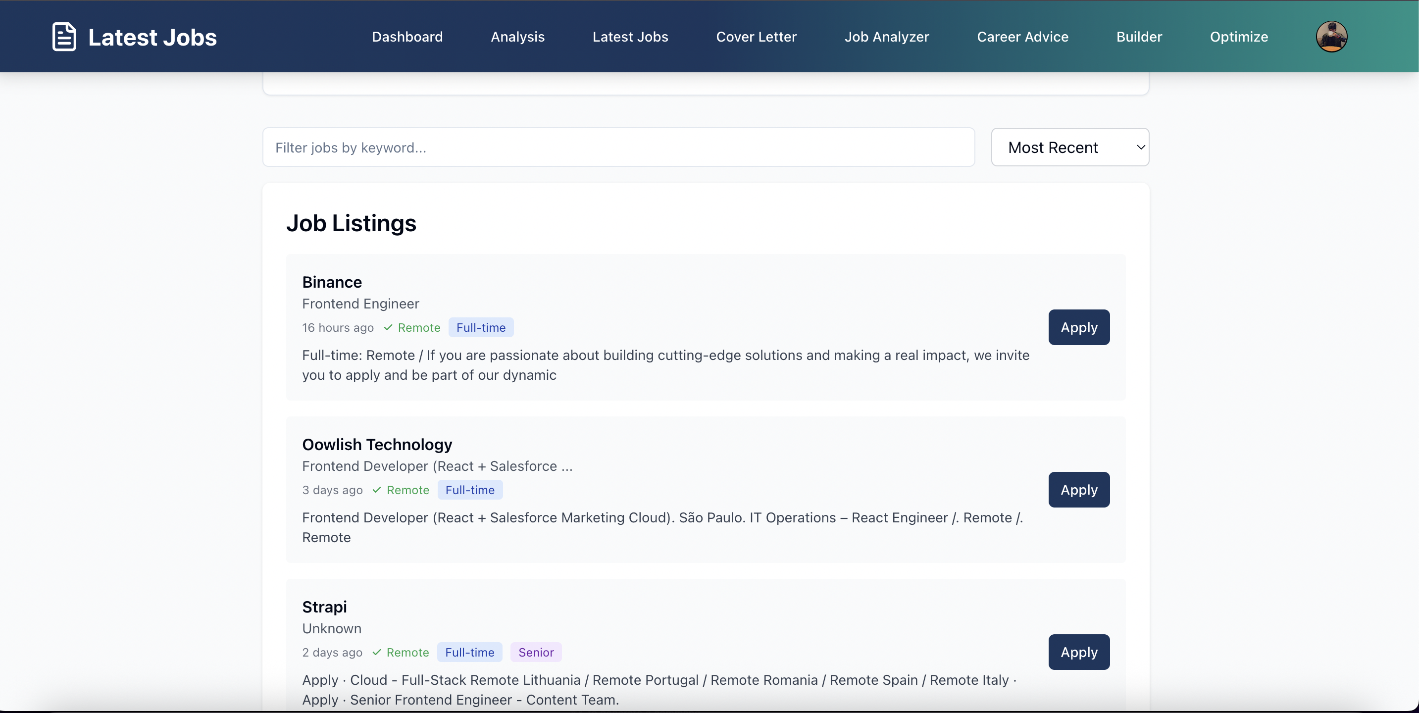 RuDy (All in one place for remote jobs, resume, cover letter)