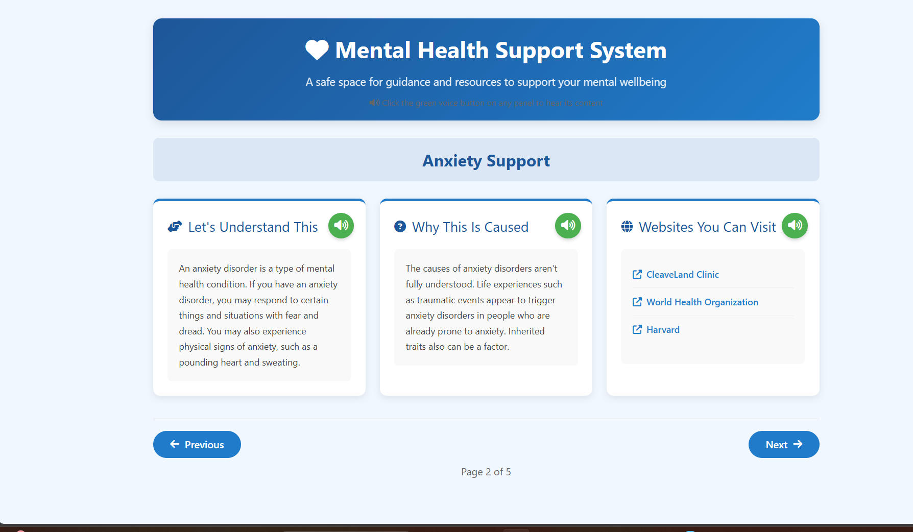 Mental Health Support System