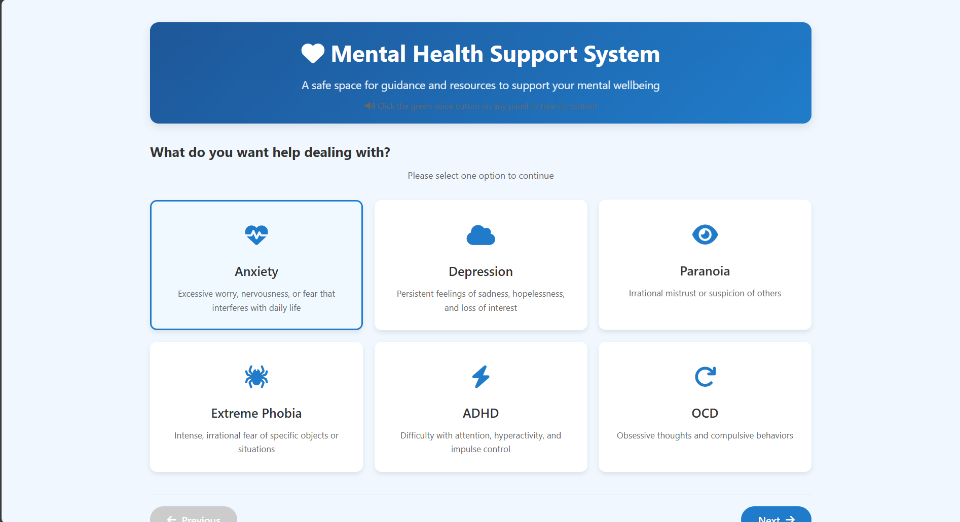 Mental Health Support System