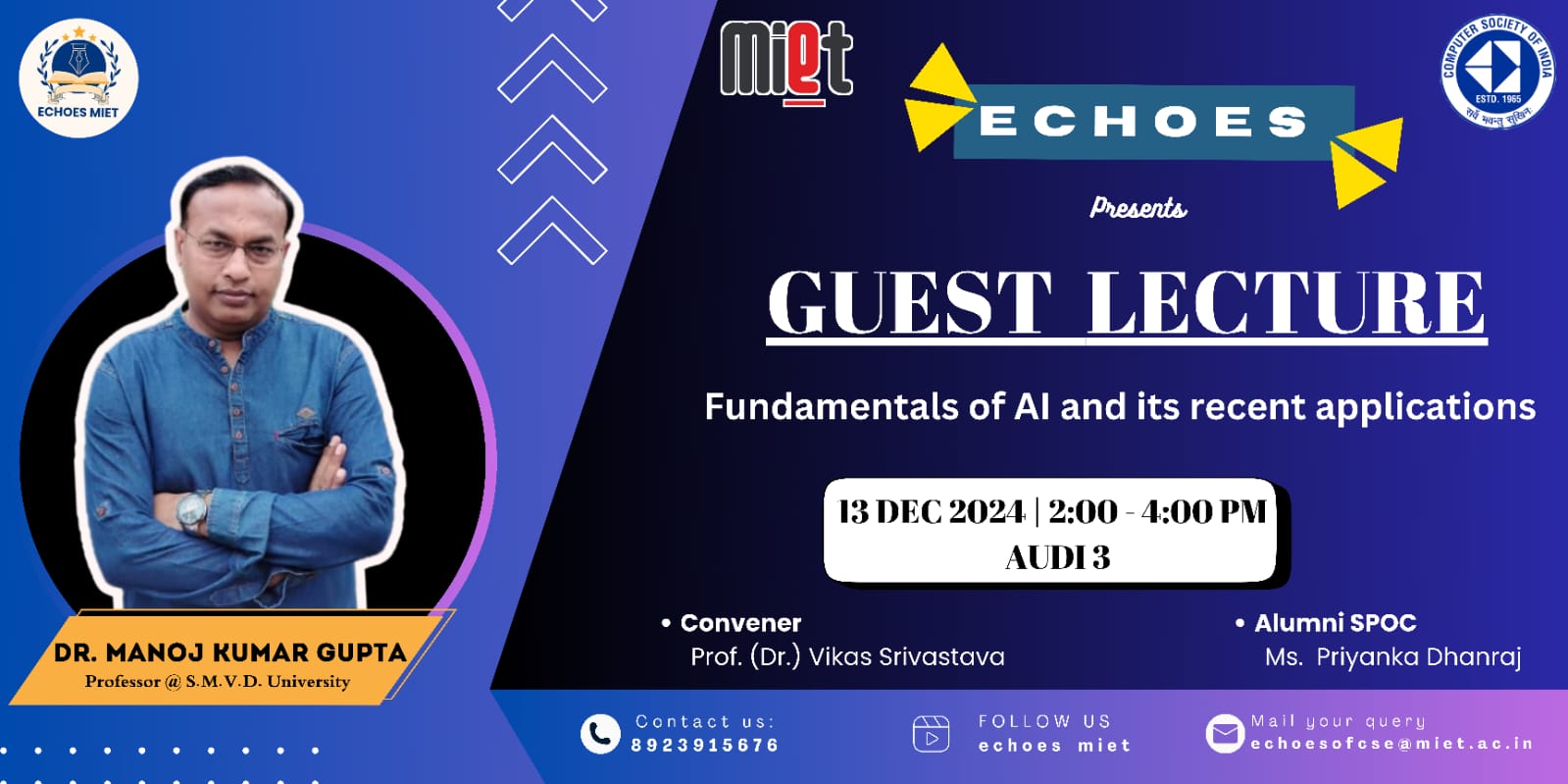 Guest Lecture: Fundamentals of AI and its Recent Applications