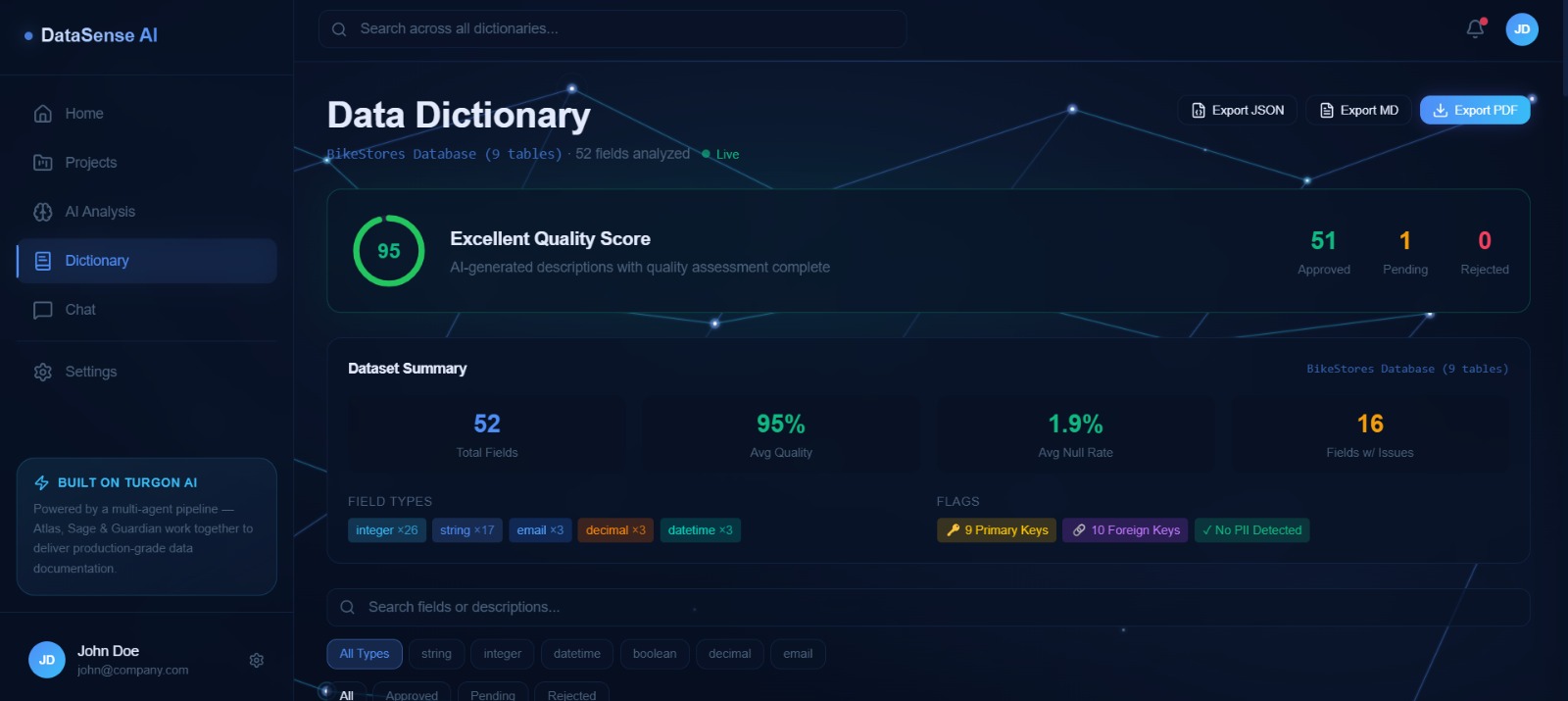 DataSense AI - Intelligent Data Dictionary Agent
