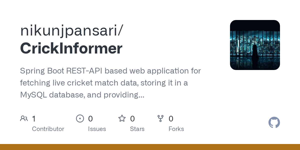 CrickInformer: Spring Boot REST-API based web application
