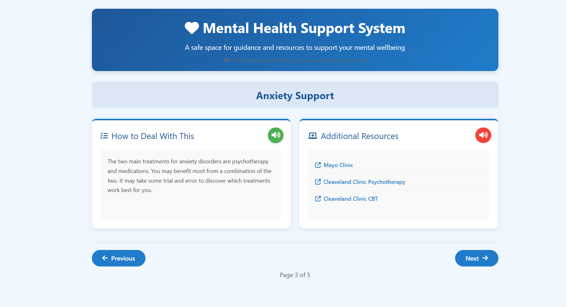 Mental Health Support System