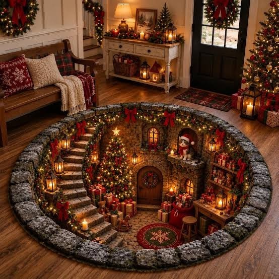Shirem Christmas 3D Illusion Rug Shirem Christmas 3D Illusion Rug
