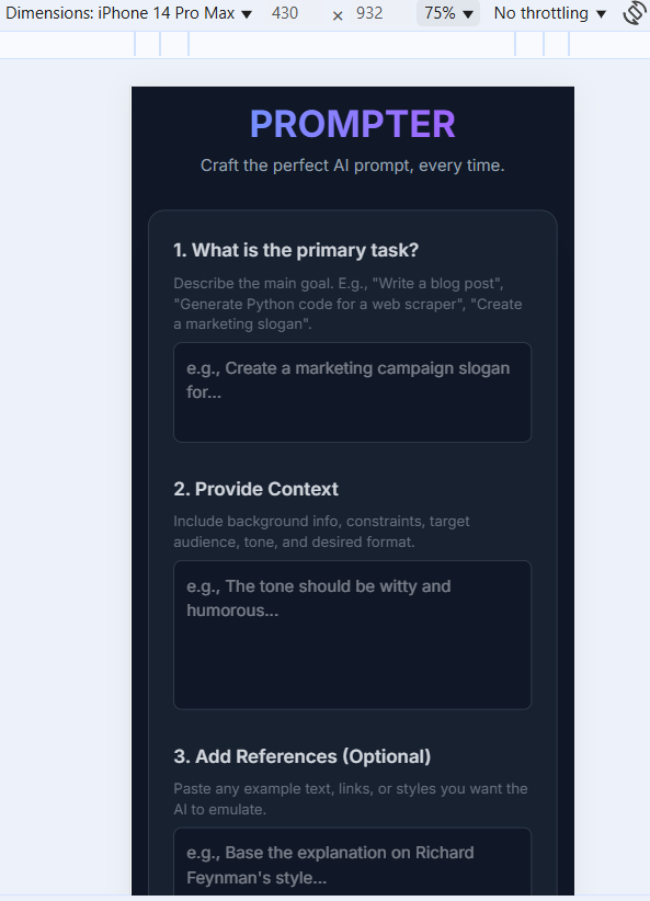 PROMPTER - Craft the perfect AI prompt, every time.