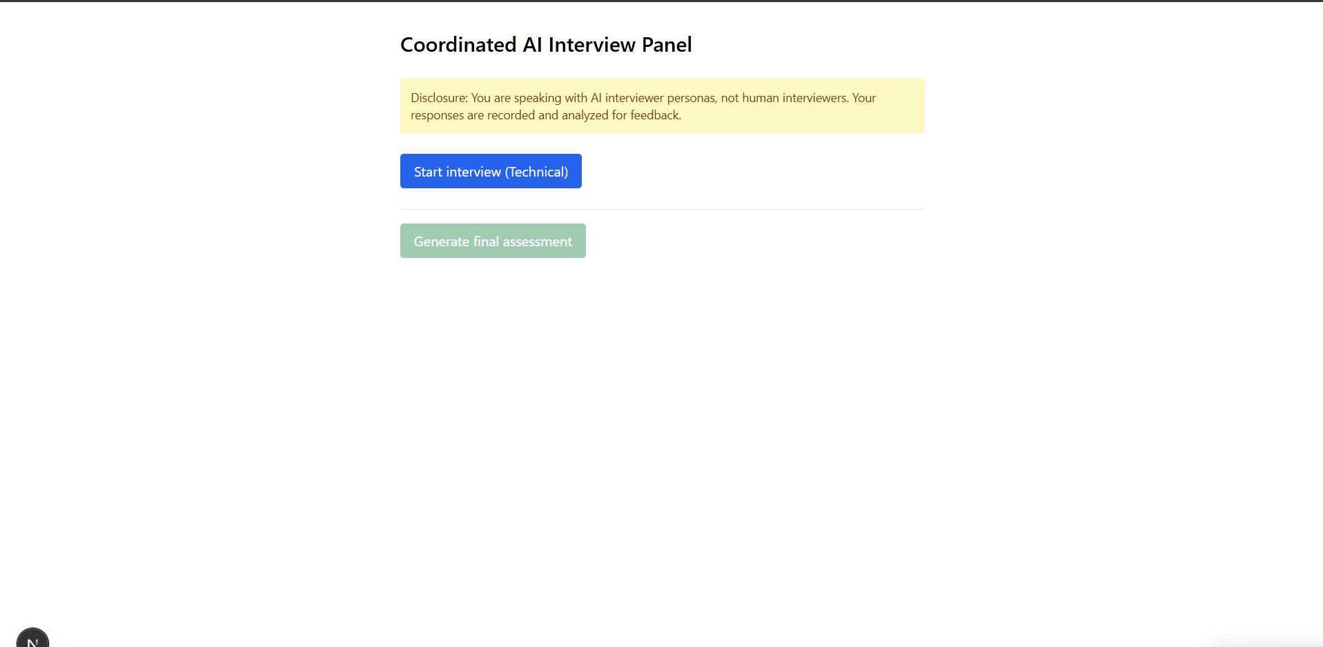 Coordinated AI Interview Panel Coordinated AI Interview Panel