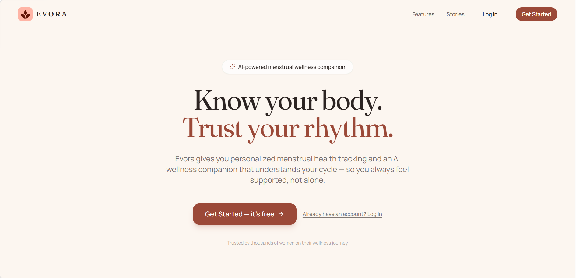 EVORA: An AI-Powered Women’s Wellness & Menstrual Health Companion EVORA: An AI-Powered Women’s Wellness & Menstrual Health Companion