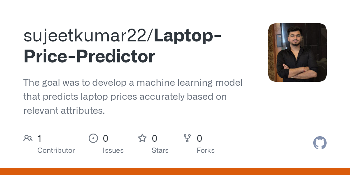GitHub - sujeetkumar22/Laptop-Price-Predictor: The goal was to  develop a machine learning model  that predicts laptop prices accurately based on relevant attributes.