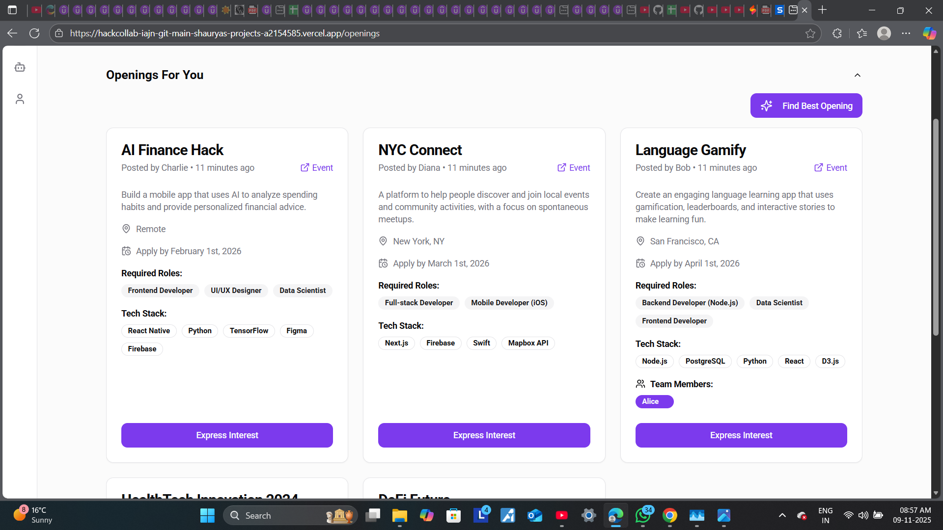 Hackathon Buddy Finder