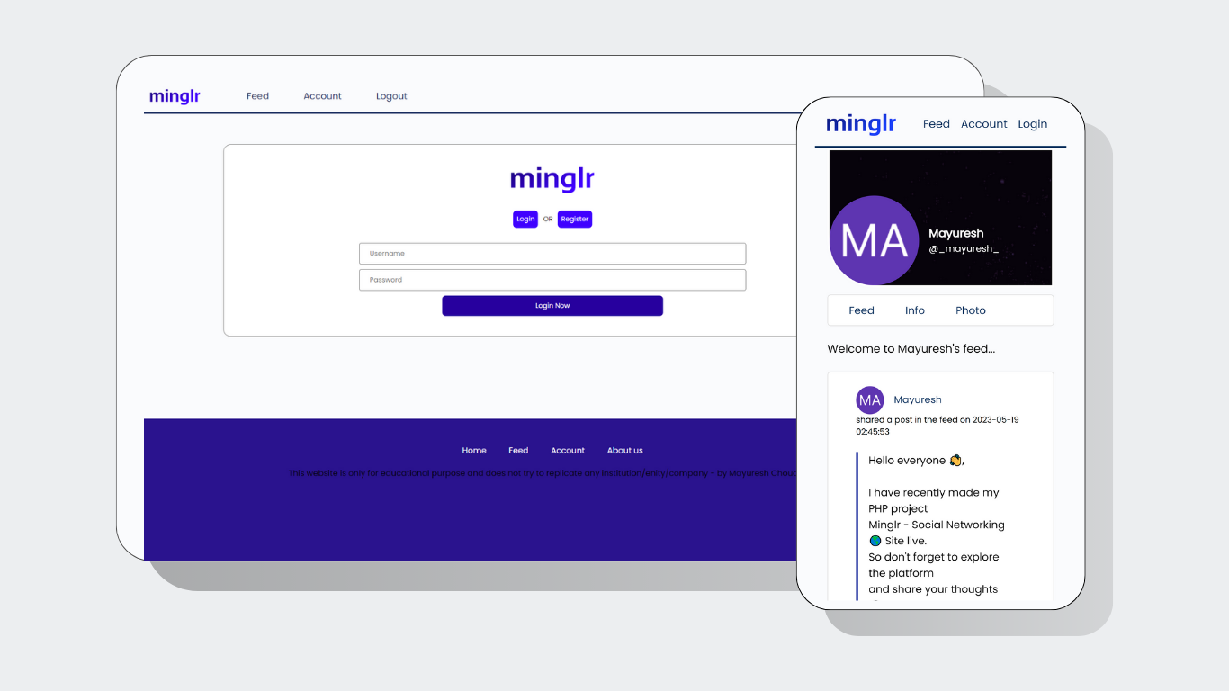 Minglr - Social Networking Site Minglr - Social Networking Site