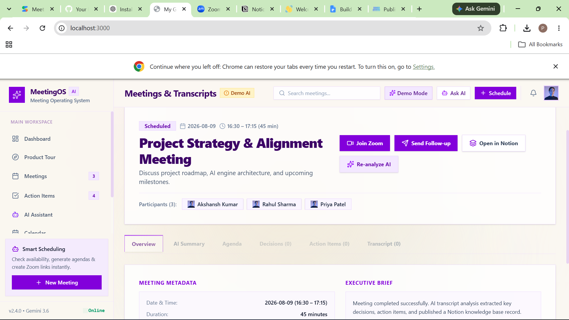 AI Meeting and follow up assistant AI Meeting and follow up assistant