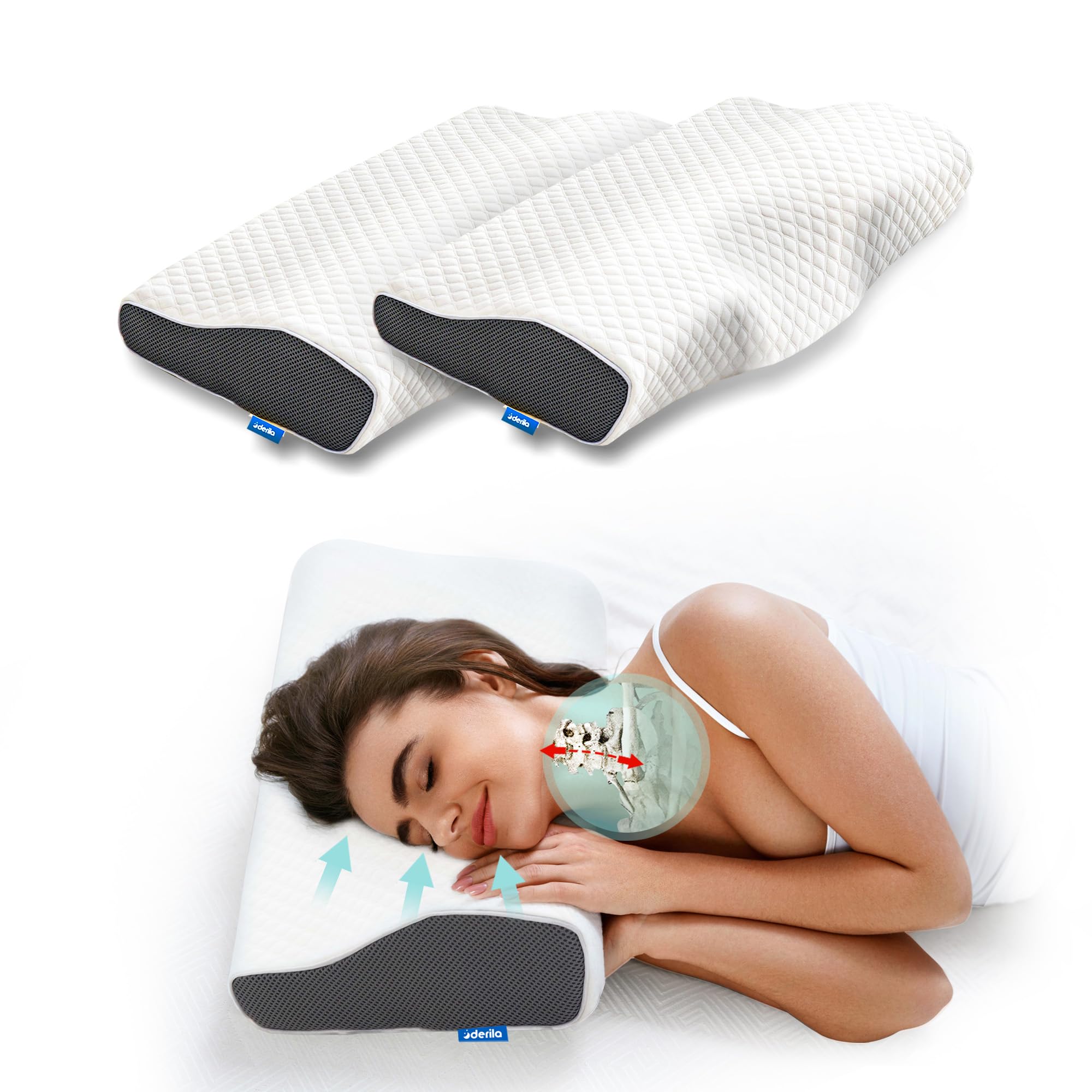 Derila Ergo Pillow Canada – Premium Ergonomic Memory Foam Neck & Shoulder Support Pillow for Pain Relief and Deep Sleep