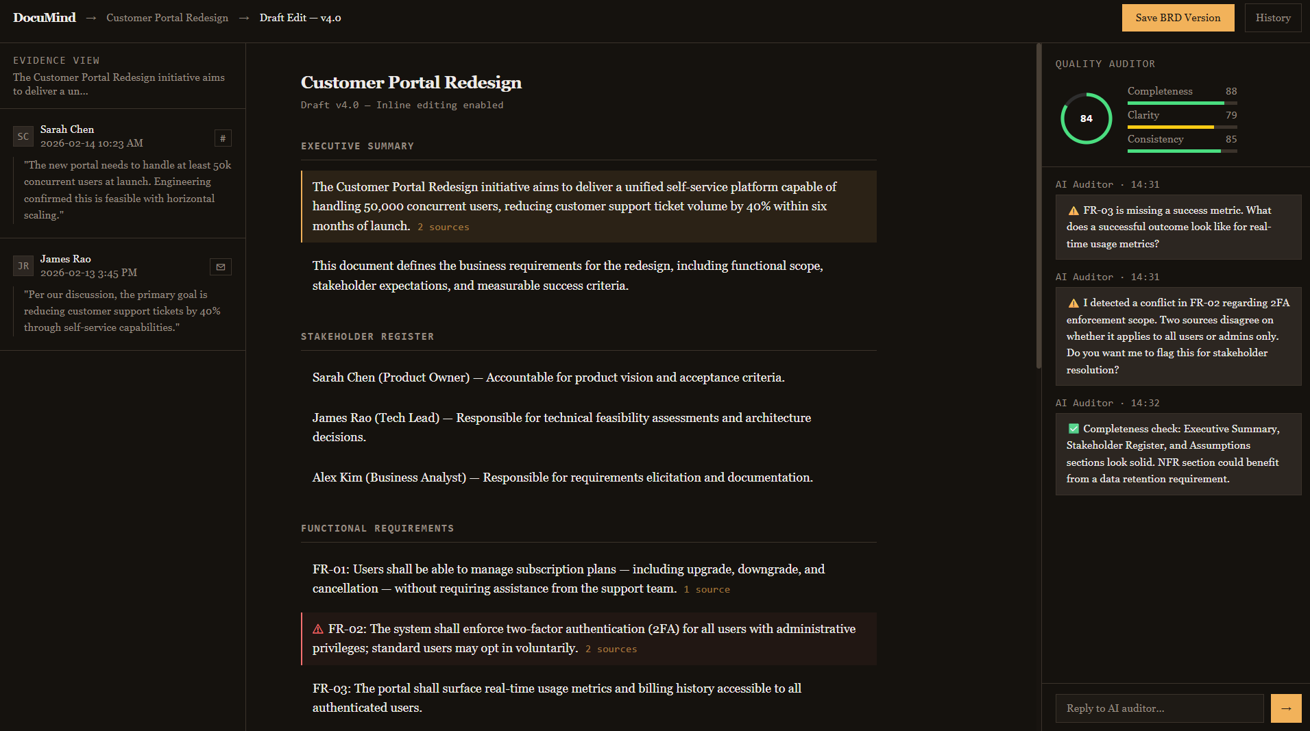 DocuMind - AI-Powered Multi-Source Requirements Intelligence with Traceability & Conflict Detection