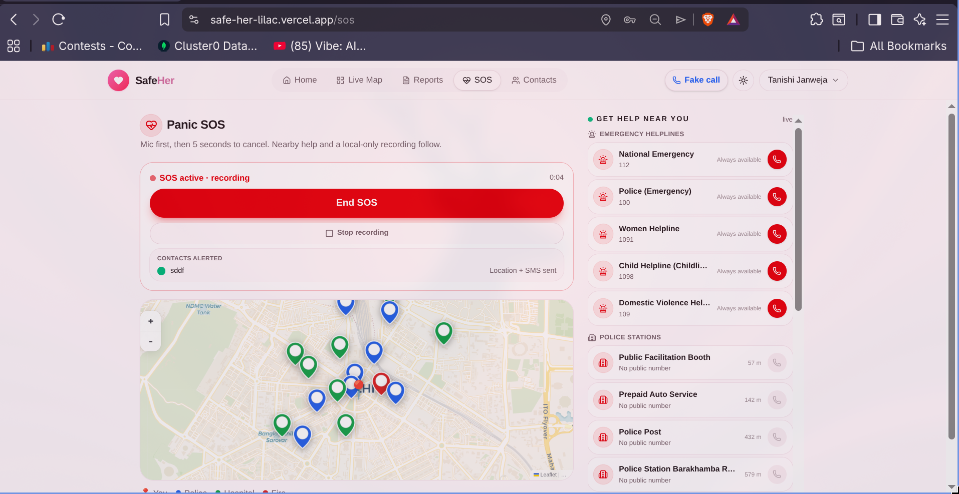 SafeHer - AI-powered system that identifies unsafe locations