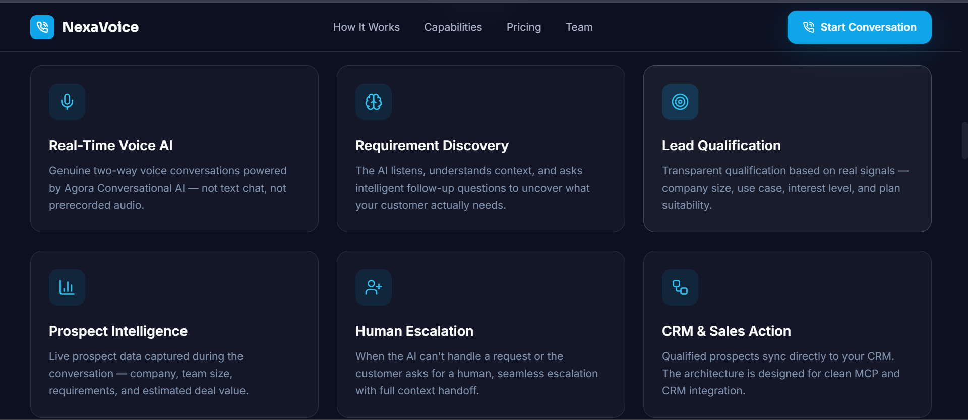 NexaVoice — AI-Powered Real-Time Voice Sales Agent NexaVoice — AI-Powered Real-Time Voice Sales Agent