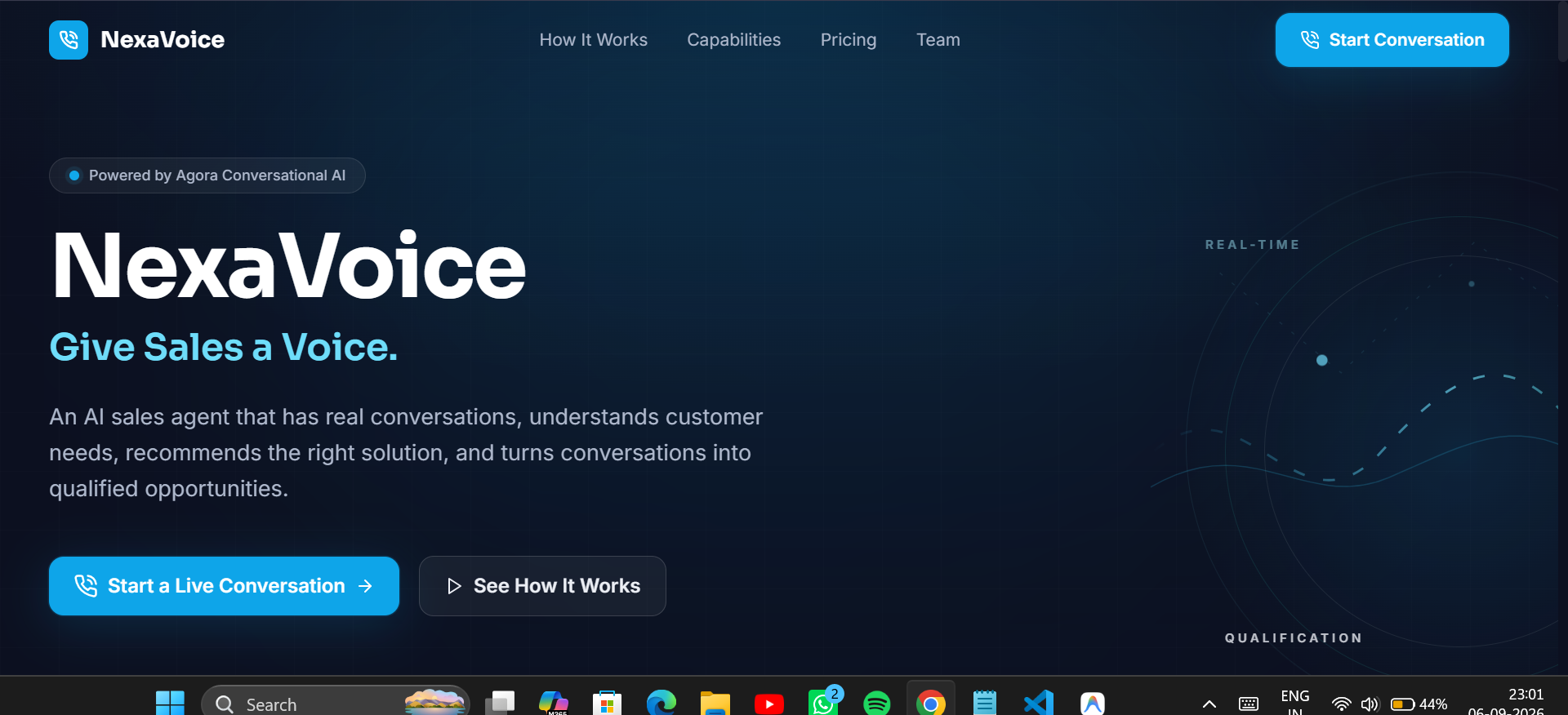 NexaVoice — AI-Powered Real-Time Voice Sales Agent NexaVoice — AI-Powered Real-Time Voice Sales Agent