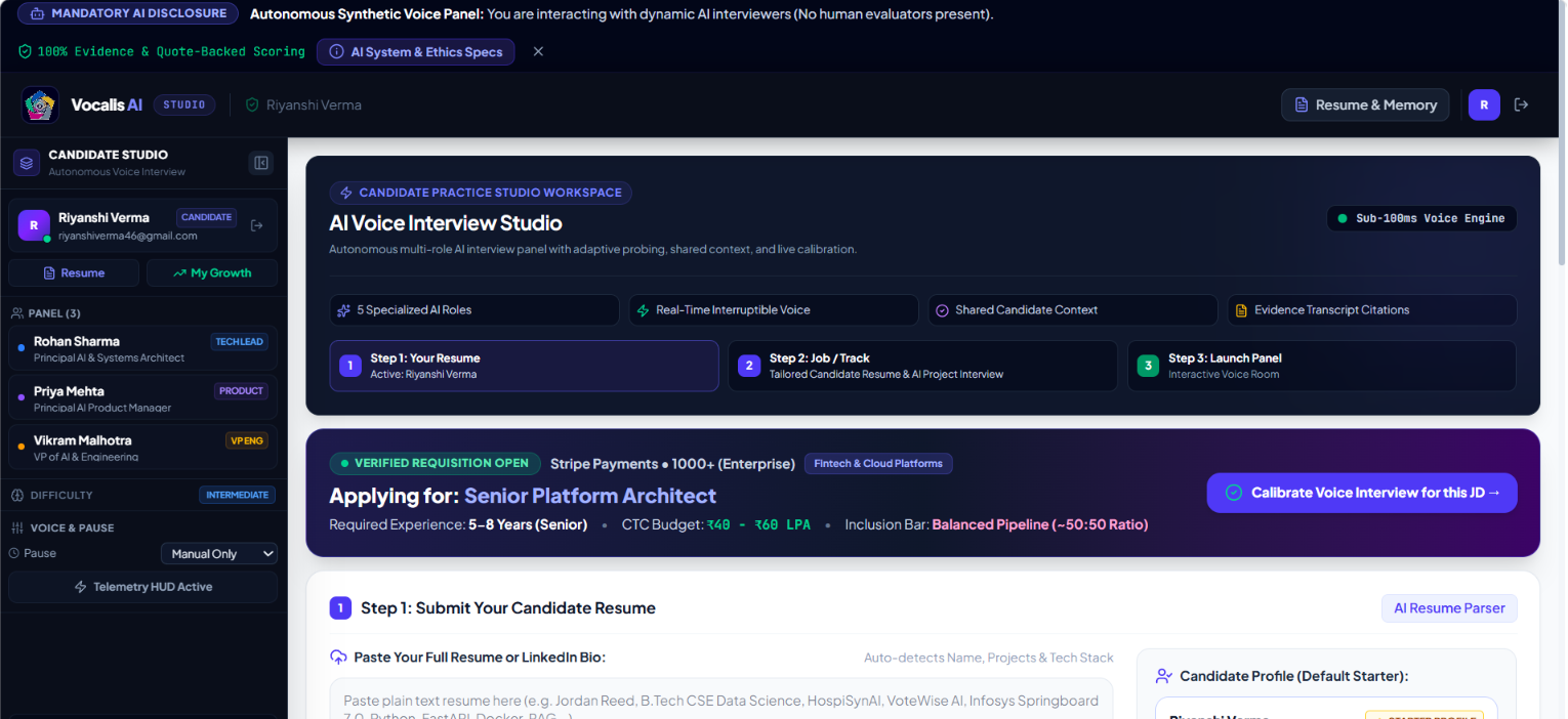 Vocalis AI - Autonomous Multi-Role AI Voice Interviews for Hiring Teams & Candidates Vocalis AI - Autonomous Multi-Role AI Voice Interviews for Hiring Teams & Candidates