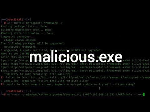 Malicious Payload (.exe) | Kali Linux