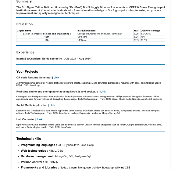 Resume Generator