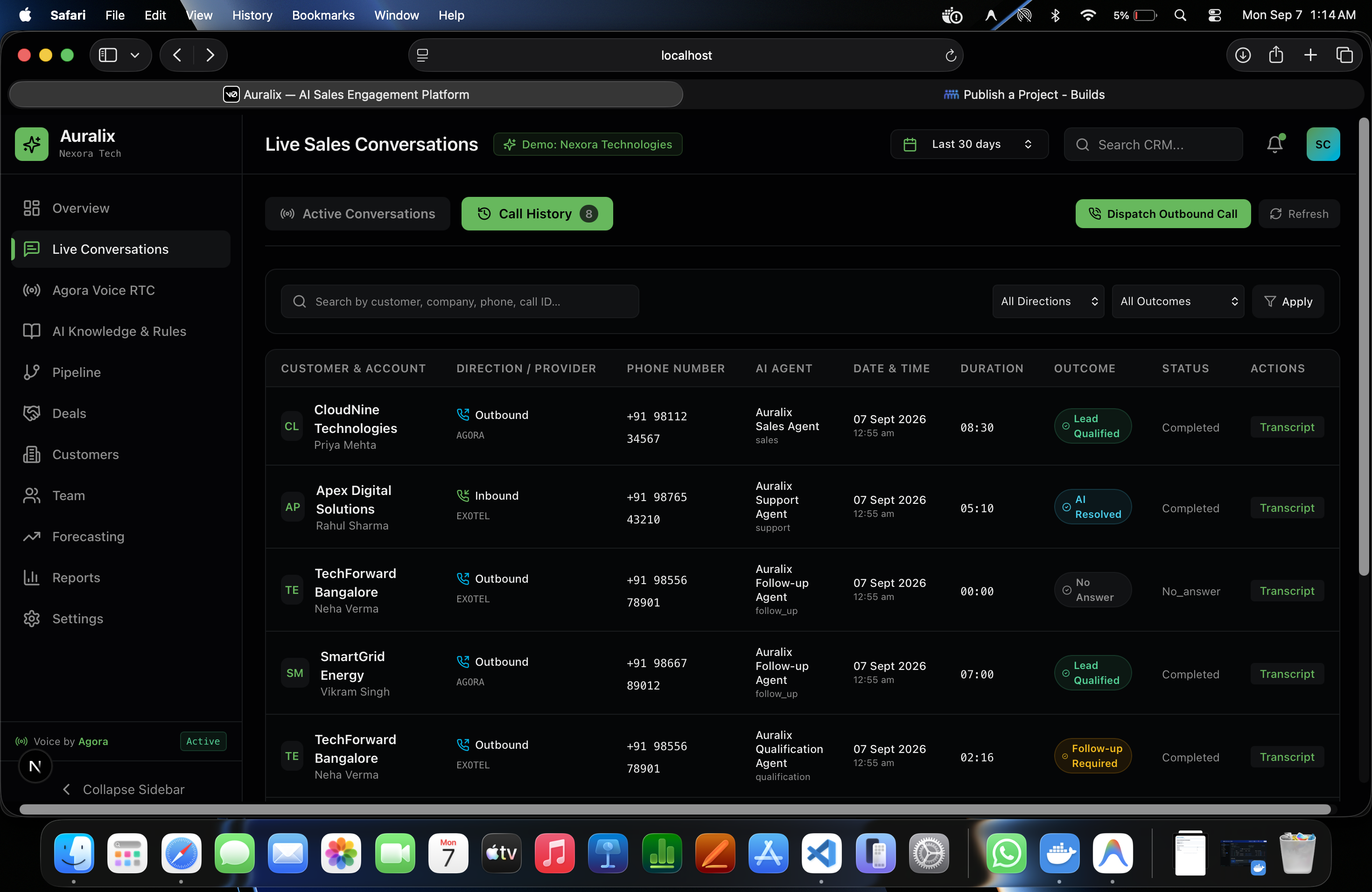 Auralix — AI-Powered Voice Sales & Customer Engagement Platform