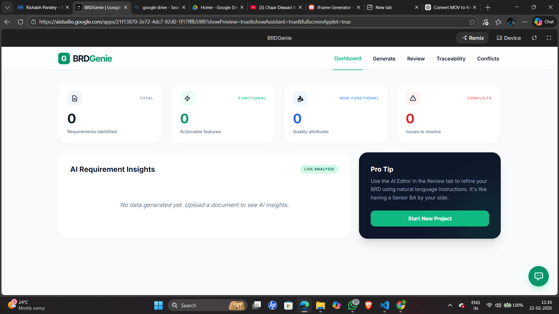  BRDGenie AI-powered Requirements Engineering Assistant for generating and managing Business Require