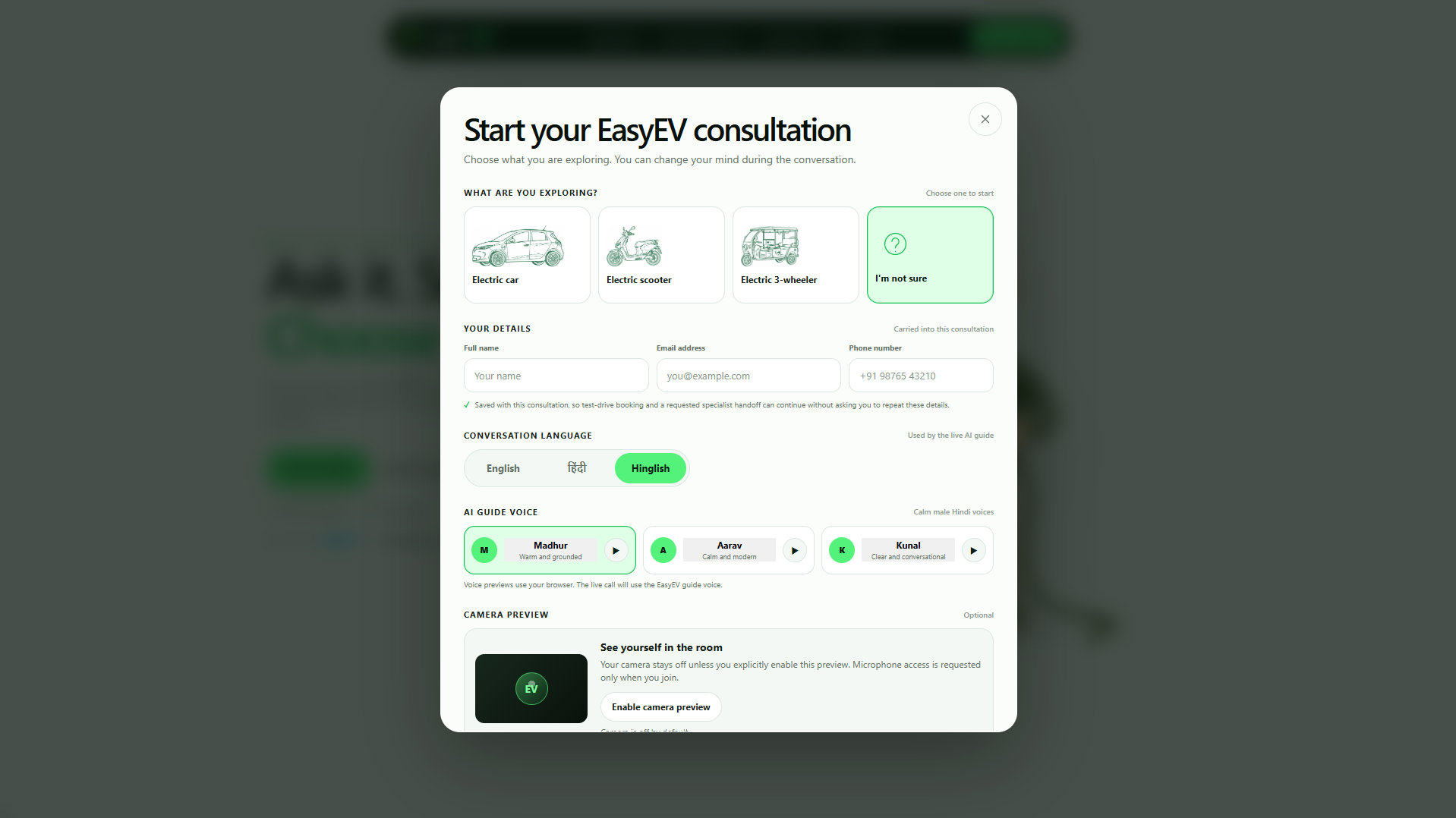 EasyEV AI : A Voice-First EV Buying Assistant EasyEV AI : A Voice-First EV Buying Assistant