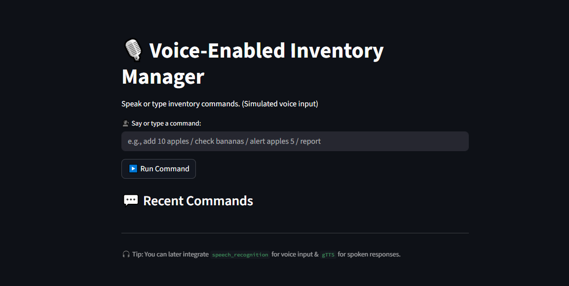 Voice-Enabled Inventory Manager