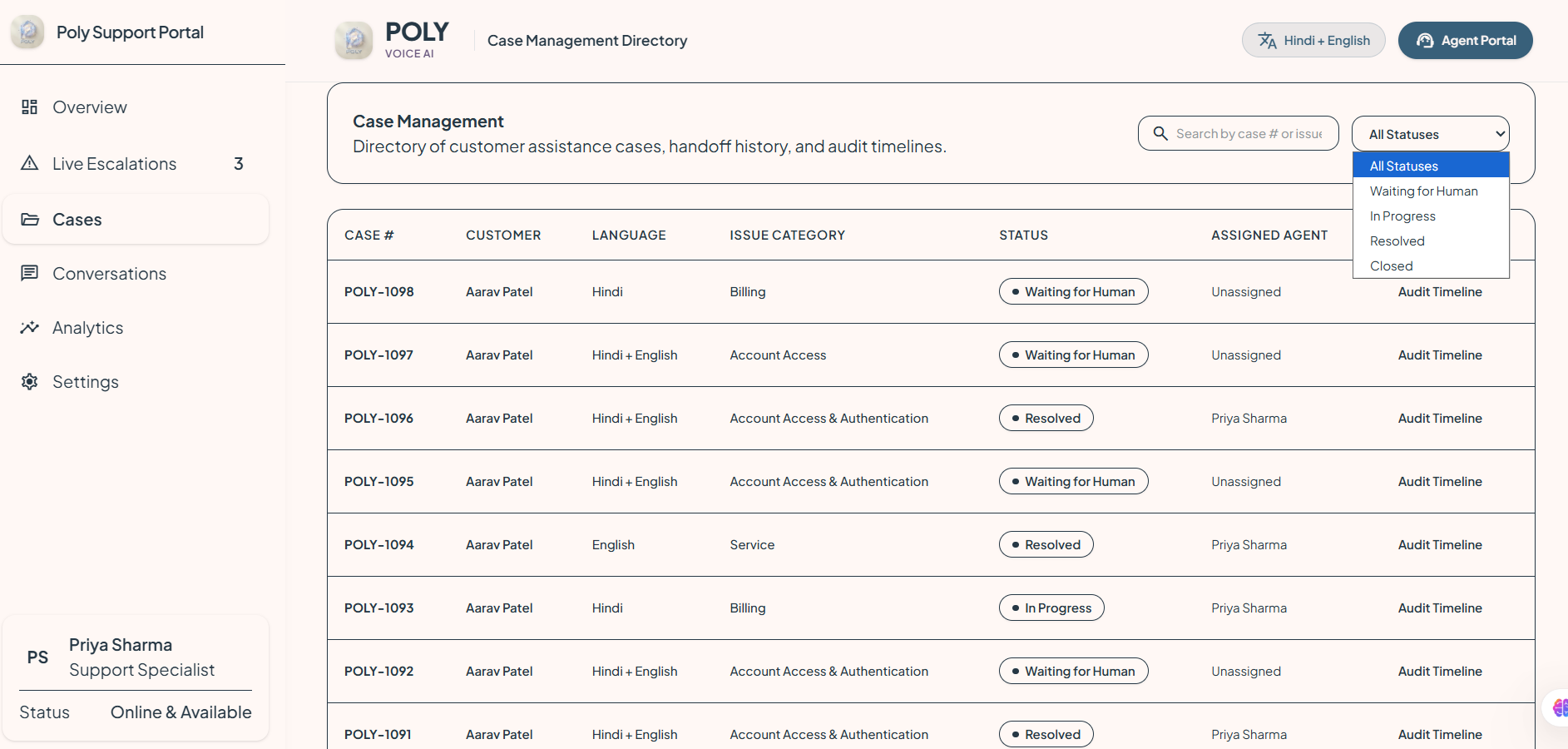 POLY — Multilingual AI Assistance Agent POLY — Multilingual AI Assistance Agent