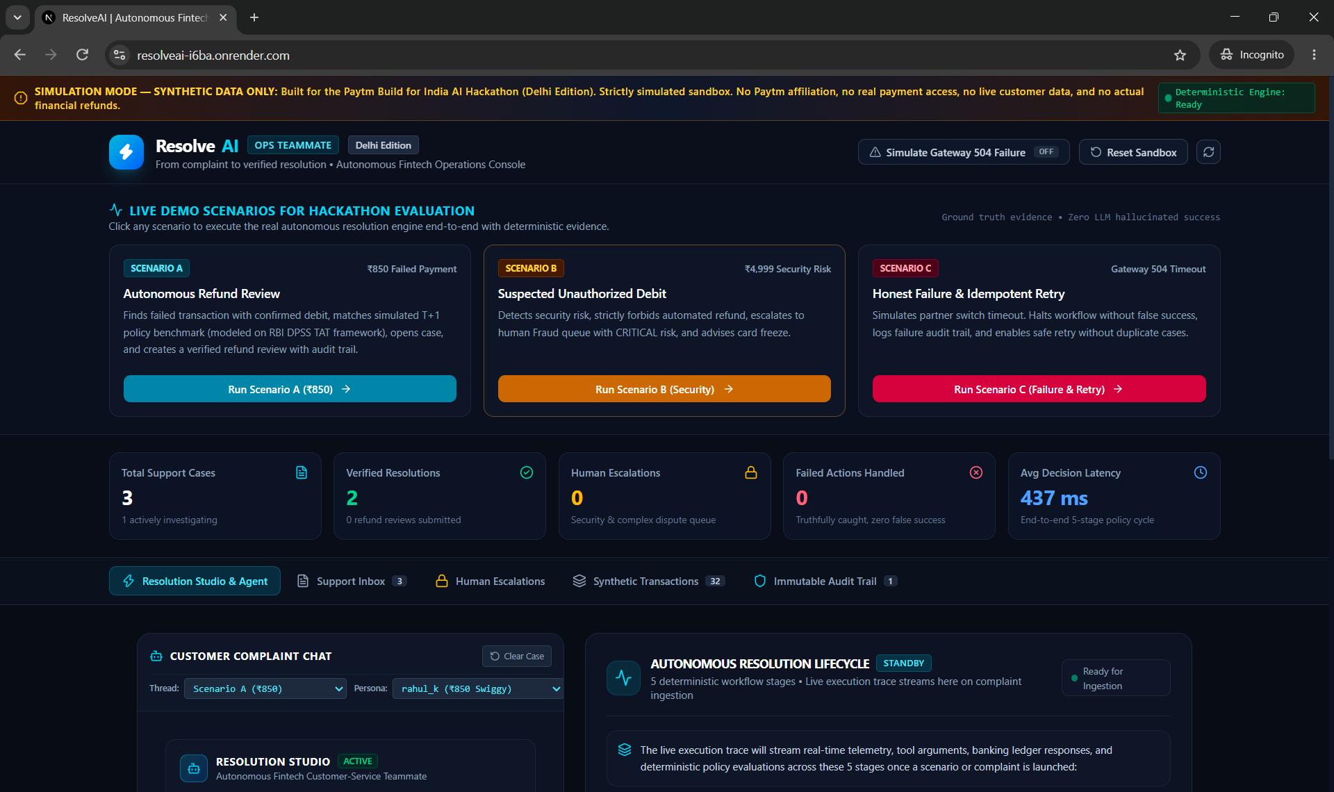 ResolveAI — Autonomous Fintech Customer-Service Platform ResolveAI — Autonomous Fintech Customer-Service Platform