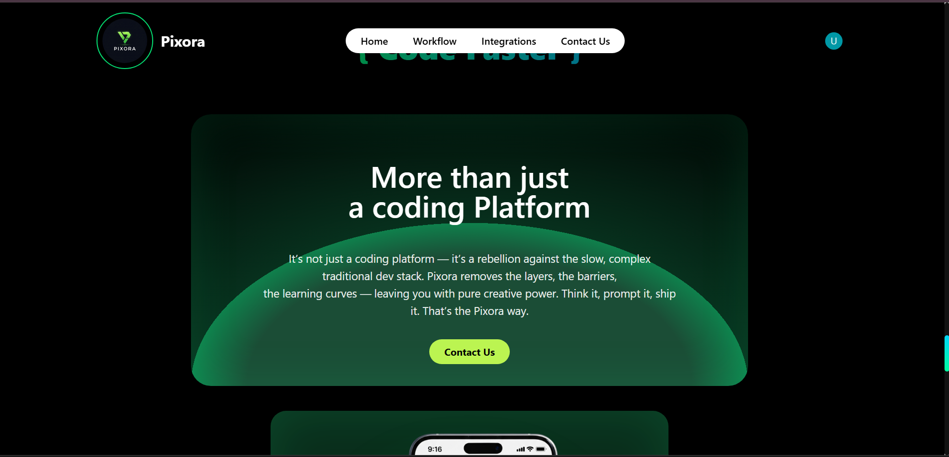 Pixora - India's First Full vibe coding platform