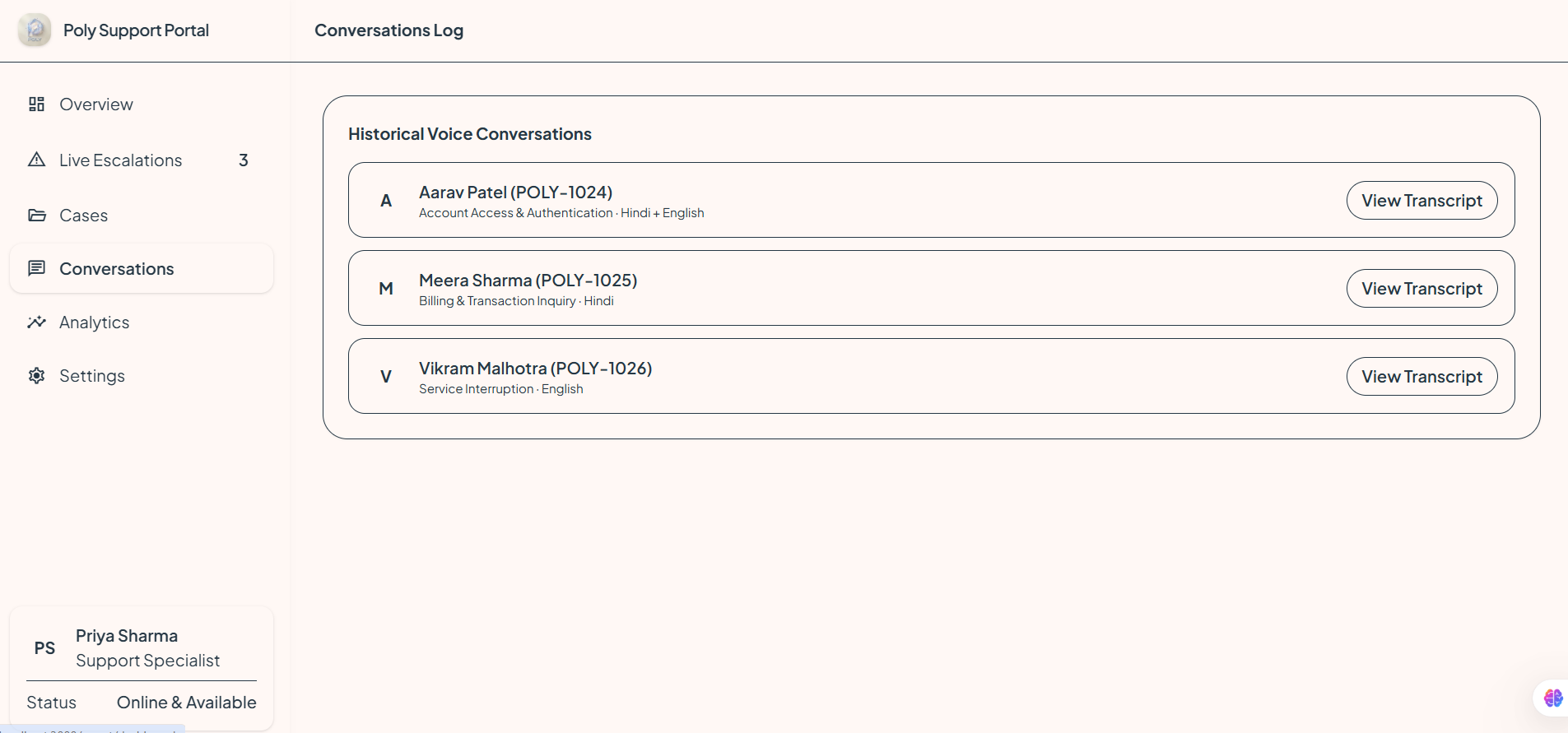 POLY — Multilingual AI Assistance Agent POLY — Multilingual AI Assistance Agent