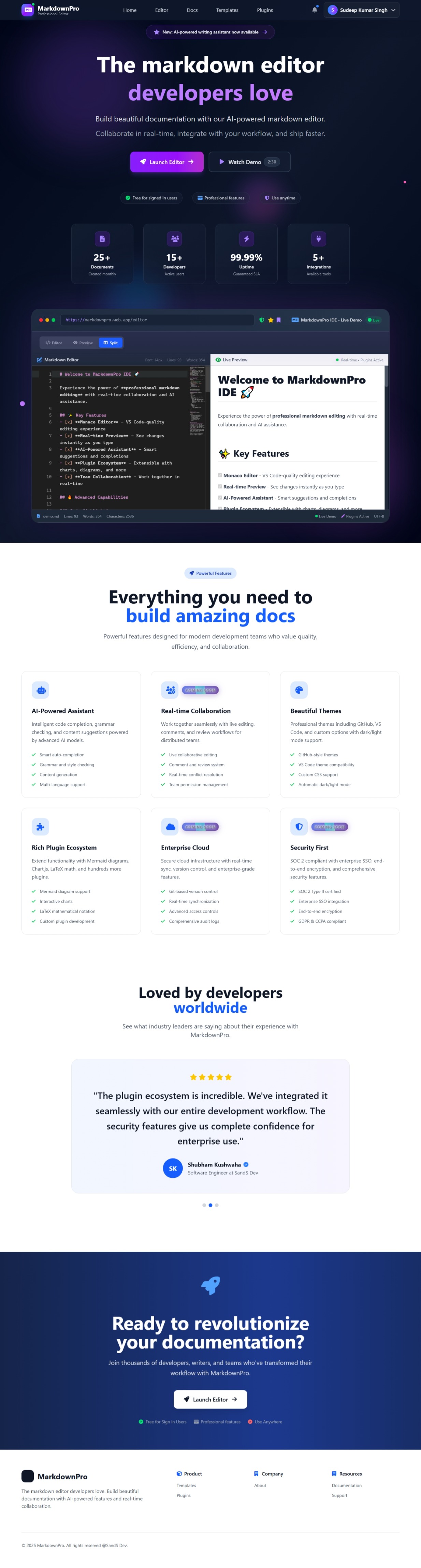 Markdown pro - A document writing software based on web based on markdown