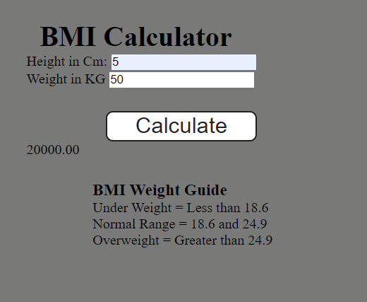 BMI Calculator 