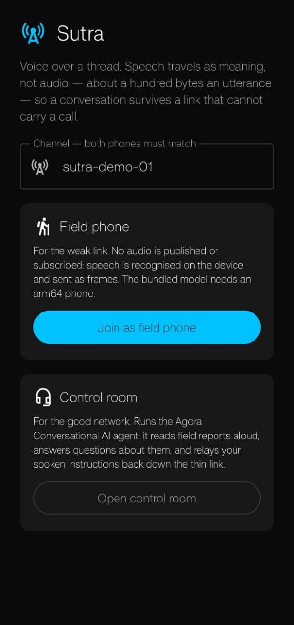 Sutra - Sending Meaning, Not Audio, When Networks Fail