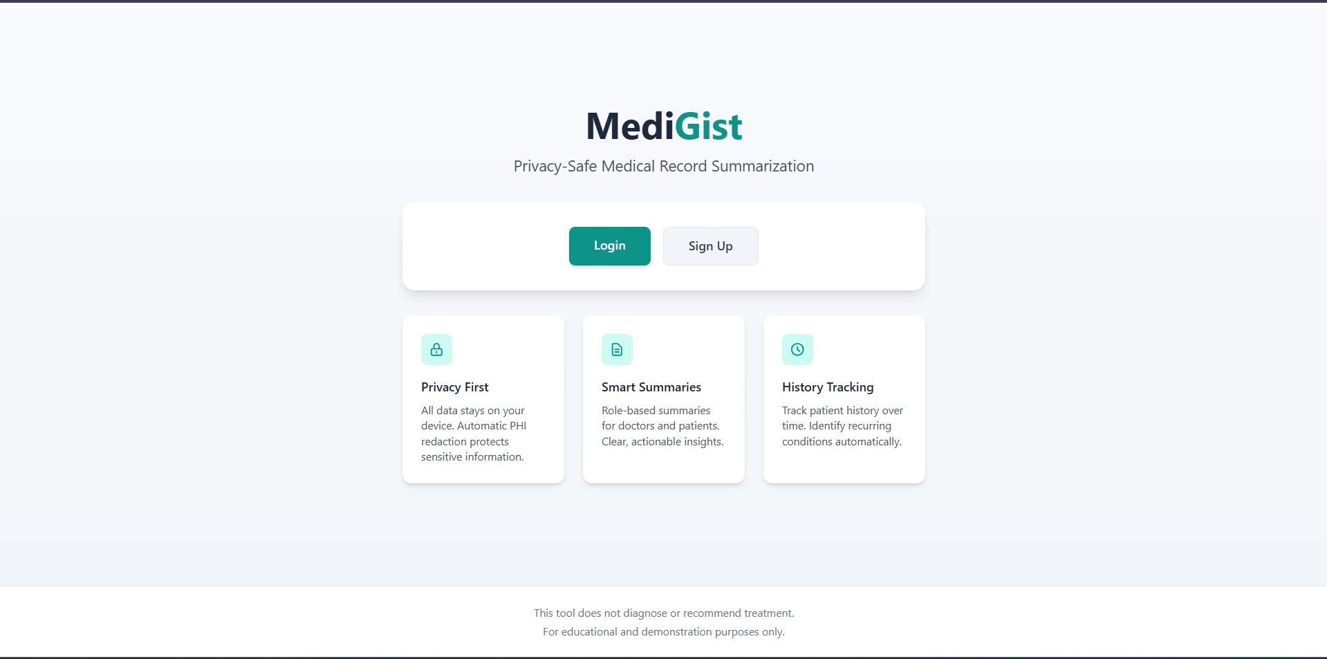 MediGist : Secure AI powered medical record summarization for doctors and patients