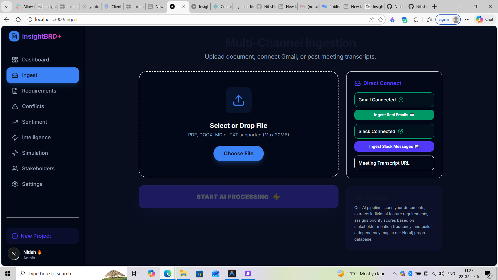 InsightBRD AI-Powered Business Requirement Intelligence Platform InsightBRD AI-Powered Business Requirement Intelligence Platform