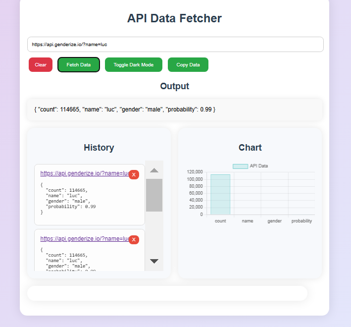 API Data fetcher